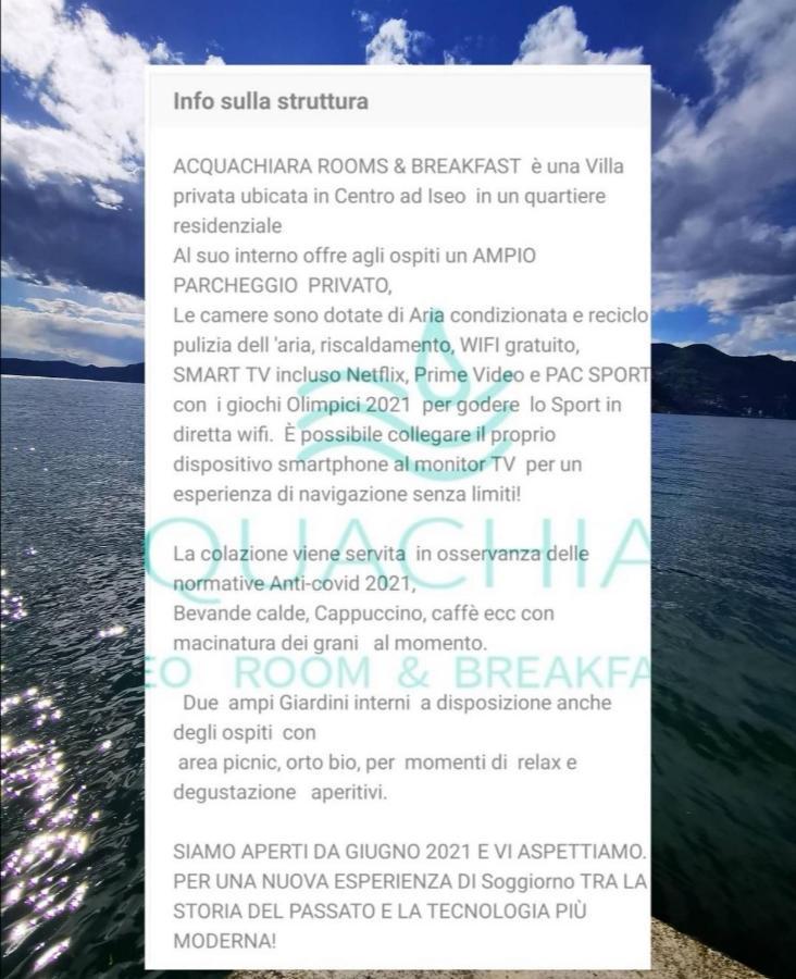 Acquachiara Iseo Deluxe Bed & Breakfast Iseo Center With Garden And Parking Inside Foresteria 外观 照片